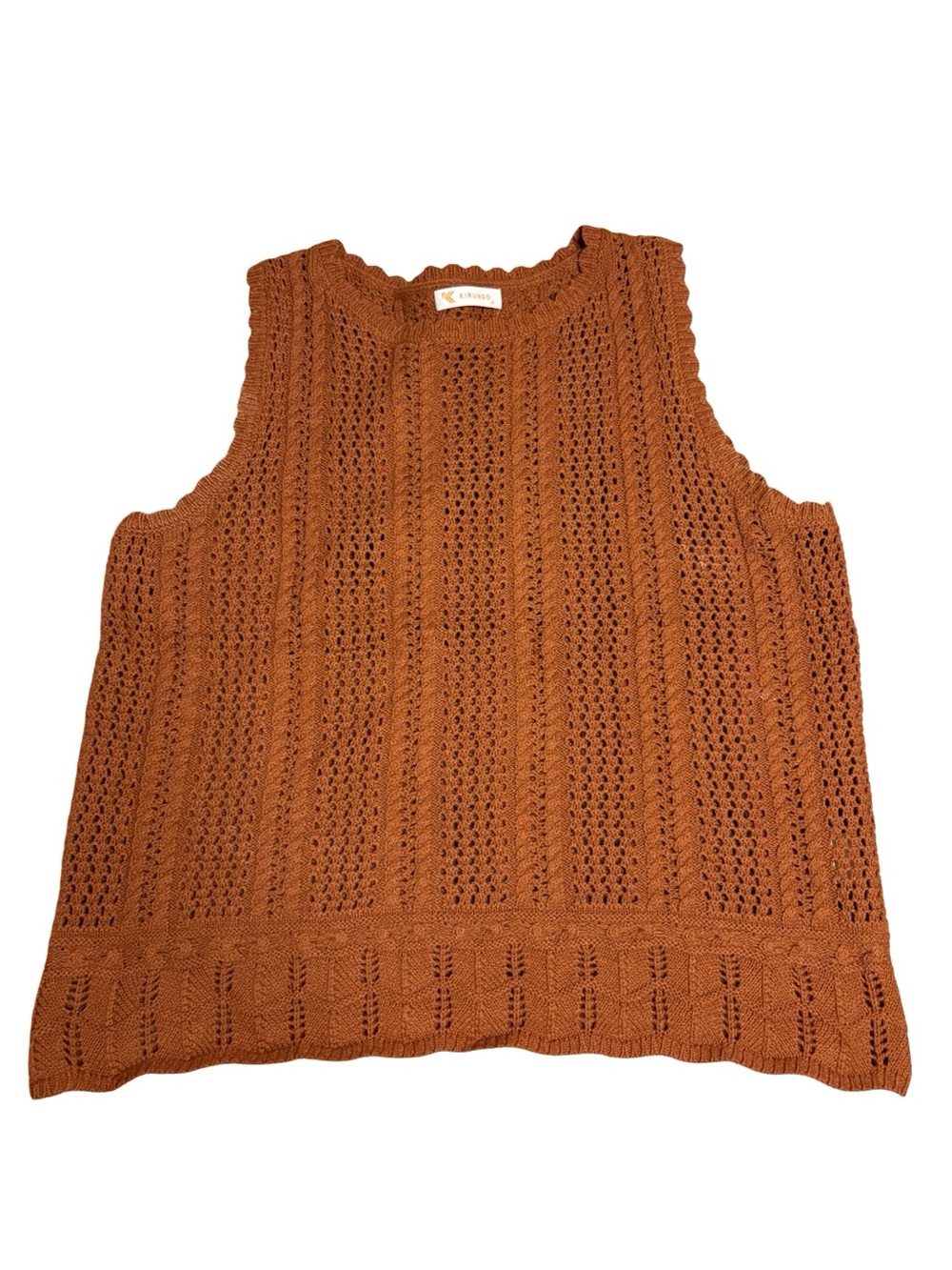 Women's Rust Knit Sleeveless Sweater Tank